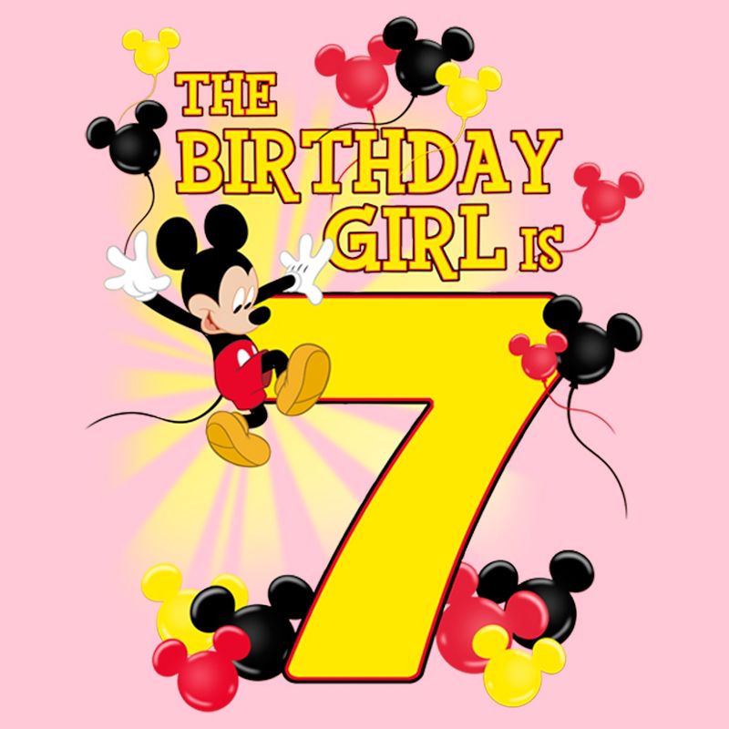 Girl's Disney Mickey Mouse The Birthday Girl is 7 T-Shirt, 2 of 5