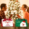 Merry Christmas Candy Box w/ Ribbon & Wooden Ring, Santa Claus Pattern Cookie Goodie Box, Cartoon Paper Treat Box for Holiday Gift Wrapping, Set of 10 - 4 of 4