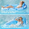 Joyfy Pool Floats Lounger with Canopy, Oval Pool Floaties for Adults Floaty Chair with Cup Holders & Removable Backrest & Adjustable Sun Shade Cover - 4 of 4