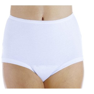 Wearever Women's 100% Cotton Banded Leg Incontinence Panty Regular Absorbency - 1 of 4