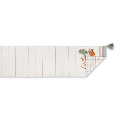 Gather Fall Squash Reversible Cotton Table Runner 14x72