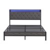 Sapphtopaz Upholstered Platform Bed Frame with Storage Headboard, Heavy Metal Slats & Noise-Free for Modern Bedrooms, Adults & Families - 2 of 4