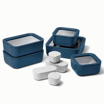 Pyrex 7 Cup Glass Round Storage Container Blue : Target