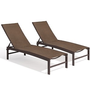 Crestlive Products 2 pc Outdoor Pool Lounger Aluminum All-weather Adjustable Chaise Lounge Chair - 1 of 4