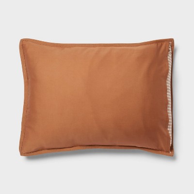 Full/Queen Camel Cotton Mini Gingham Duvet and Sham Set