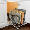 LunaLulinlk Slide Out Cutting Board, Cookie Sheet, and Baking Pan Organizer - Pull Out Kitchen Cabinet Organizer - Chrome - 2 of 4