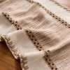 Anna-Kaci 4 Set Woven Rectangular Placemats with Textured Stripes and Fringe Edges 11.8x19.5 in - 4 of 4