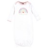 Hudson Baby Infant Girl Gown, Swaddle Blanket and Cap or Headband, Modern Rainbow, 0-6 Months - 4 of 4