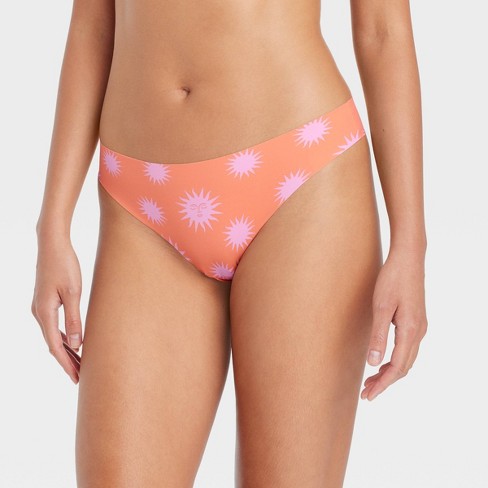 Women's Striped Seamless Thong - Auden™ Coral Xs : Target