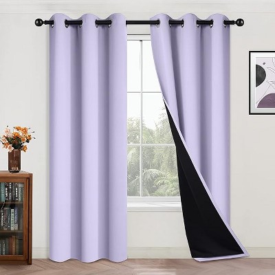 Yakamok Room Darkening Thermal Insulated Blackout Curtains for Bedroom (42Wx84L,Lilac 2 Panels)