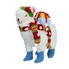 Raz Imports 8.5" White and Blue Plush Llama with Holly Plant Christmas Tabletop Figure - 3 of 3