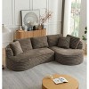 Modern Curved L-Shape Sectional Sofa, 4-Seater Oversized Sleeper Couch with Tufted Design, Sofa with Corduroy Cover-Cuddlewood - 2 of 4