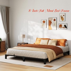 Twin Size/Full Size/Queen/King Size Bed Frame, 6"/8"/14 " High Platform Bed Frame, w/Storage Space, Heavy Duty Steel Slat Support - 1 of 4