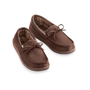 Collections Etc Faux Suede Moccasin Slippers - 1 of 4