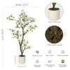 4FT Artificial Magnolia Tree with Realistic White Flowers & Lush Green Leaves - 2 of 4