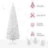 CIPACHO 6ft Artificial Pencil Christmas Tree Slim Xmas Tree with 390 Realistic Branch Tips and Plastic Stand,White - 3 of 4