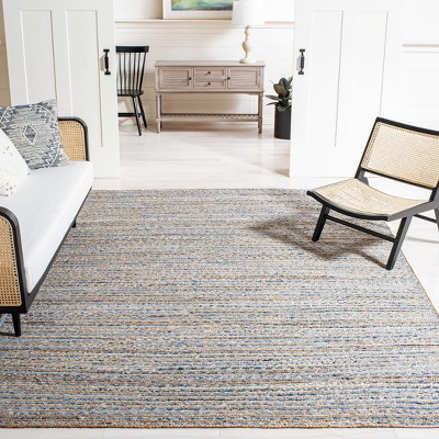 Coastal Charm Blue & Natural Jute 6' x 9' Hand-Knotted Rug