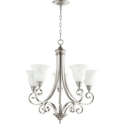 Quorum Lighting Bryant 5-Light Chandelier, Classic Nickel, 28W, 30H