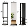 FURNIinspire Full Length Mirrors 66 Inch Bedroom Standing Mirror Full Length Floor Mirror with Hook Storage Rack Coat Rack, Black, 17.8"*17.8"*66" - 3 of 4