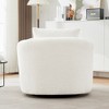 38.2" Swivel Accent Chair pholstered Barrel Sofa with 360° Swivel a Throw Pillow for Living Room, Bedroom-- Frevyn - 4 of 4