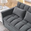 Vynxaria 3-in-1 Convertible Velvet Sleeper Sofa with Adjustable Backrest & Side Pockets - 3 of 4