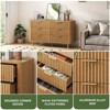 Modern 6 Drawer Dresser with Waveform Fluted Panel Wider Closet Dressers Chest of Drawers Wood Storage Dresser Organizer for Living Rooms - 4 of 4