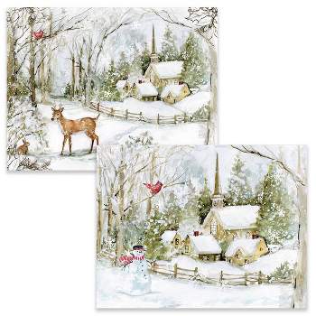 18ct Lang Assorted Snowy Scene Boxed Holiday Greeting Cards