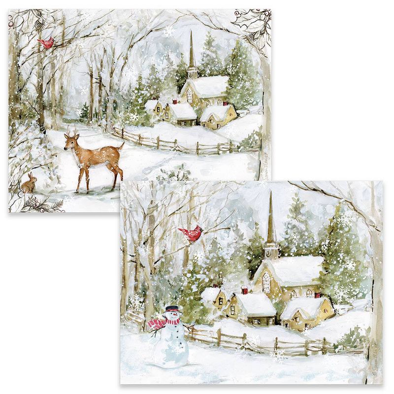 18ct Lang Assorted Snowy Scene Boxed Holiday Greeting Cards, 1 of 6