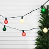 Northlight 10-Count Frosted Red, White and Green G50 Globe Patio Lights, 9ft Green Wire - 3 of 4