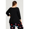 Avenue Women's Plus Size Heart Print Top - 3 of 4