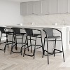 Emma and Oliver Set of Four Indoor/Outdoor Restaurant Style Rattan Barstools - 2 of 4