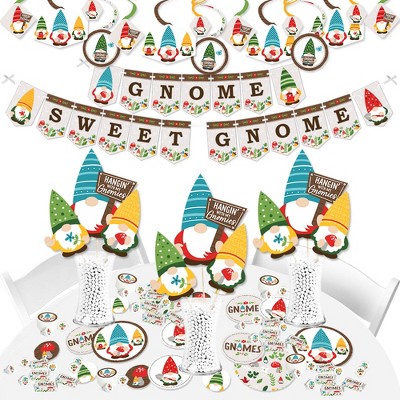 Big Dot of Happiness Garden Gnomes - Forest Gnome Party Supplies - Banner Decoration Kit - Fundle Bundle