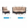 DSVIMOY Patio 3-Piece Sofa Set with Ergonomic Backrest, Outdoor Furniture with Armless for Outdoor, Beige, 30"*23.8"*30.7" - 2 of 4
