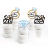 Big Dot of Happiness Just Engaged - Black and White - Dessert Cupcake Toppers - Engagement Party Clear Treat Picks - Set of 24 - 2 of 4