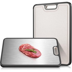 Attop Titanium Cutting Boards for Kitchen, Large Titanware/Wheat Straw Chopping Board with Handle, - Non Toxic - Dishwasher Safe - 1 of 4