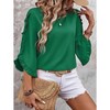 Coolmee 3/4 Length Sleeve Womens Tops Ruffles Sleeve T Shirts Crew Neck Dressy Casual Tunic Blouses - 3 of 4