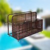 Outdoor Wicker Pool Float Storage, Rolling PE Rattan Caddy with Wheels, Poolside Organizer for Cushions, Noodles, Life Vests and Toys - 2 of 4