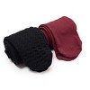 MUK LUKS Womens 2 Pair Pack Fleece Lined Tights - 2 of 3