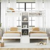 Polibi L-Shaped Twin Over Twin & Twin Bunk Bed with Staircase Drawers and Side Storage - 2 of 4