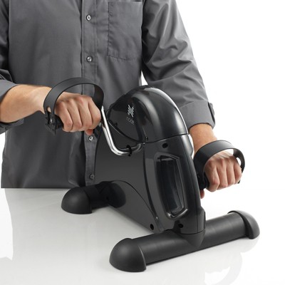 Compact Black Plastic Under Desk Pedal Exerciser with LCD Display