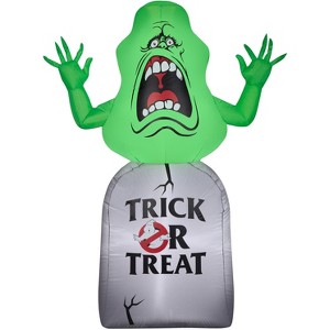 Ghostbuster Airblown Inflatable Ghostbusters Slimer with Tombstone, 5 ft Tall, Green - 1 of 4