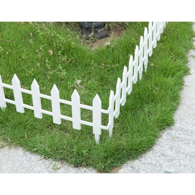 White Vinyl Garden Picket Fence Panel, 12 x 21.75 Inches