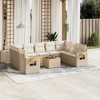 vidaXL 10 Piece Patio Sofa Set with Cushions - Beige and Cream With Table - 2 of 4