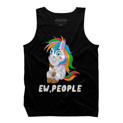 Men's Design By Humans Ew, People Unhappy Unicorn By ZeusSE Tank Top