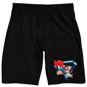 Superman 2025 Superman & Krypto Logo Adult Black Sleep Pajama Shorts - 1 of 4