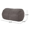 Vynxaria Michael 4-Foot Cylindrical Suede Bean Bag - Stylish Comfort for Any Space - 3 of 4