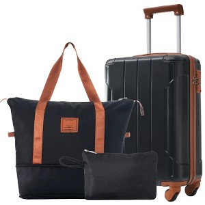 YONWAY Hardshell Luggage Sets with Bags Carry-on Suitcase Double Spinner Wheels with TSA Lock ,Single Vintage Luggage 20 IN - 1 of 4