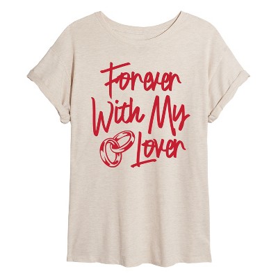 Women's - Instant Message - Forever With My Lover Oversized Graphic T-Shirt