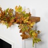 Northlight Maple Leaves and Berries Artificial Fall Harvest Garland - 5' x 8" - Brown and Orange - 3 of 4