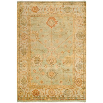 Elegant Oushak Hand-Knotted Wool Rug in Gray, 4' x 6'